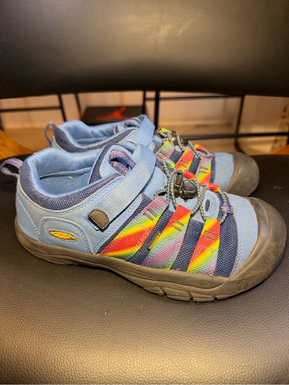 Keen Kids Light Blue Sneakers with Rainbow Accents